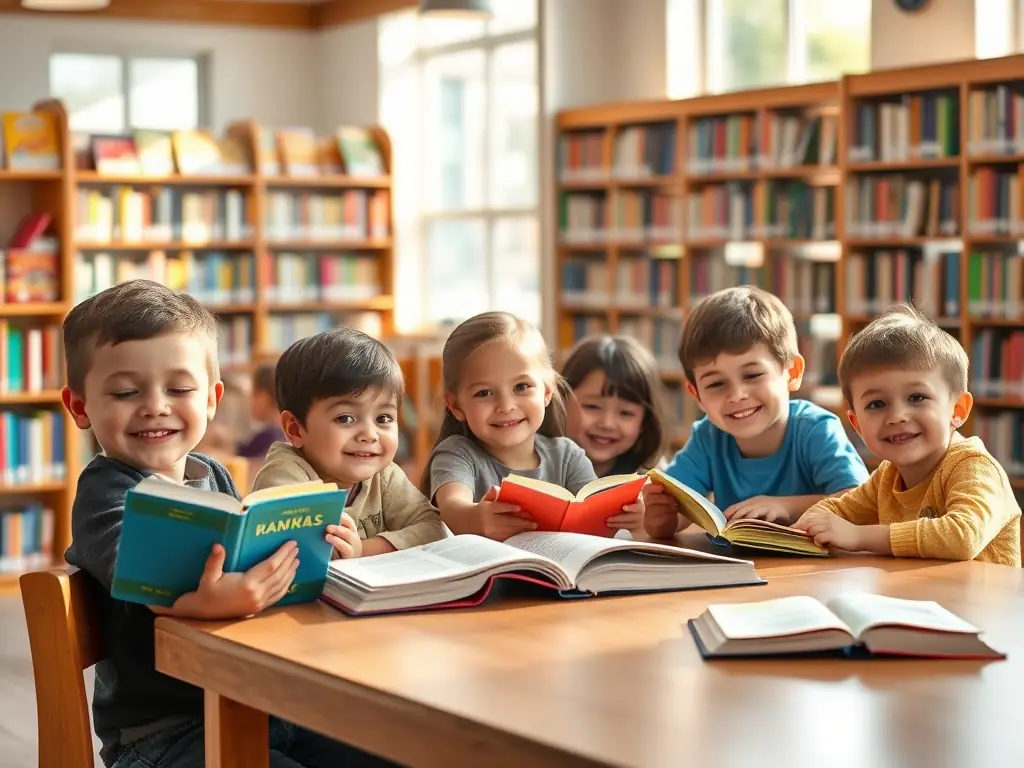 A vibrant image depicting children and adults engaged in a reading session at the RENDEZ-VOUS LECTURE public reading space, showcasing the joy of reading and community interaction.